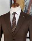 Fernando Plain Brown Double Buttons Suit - 3