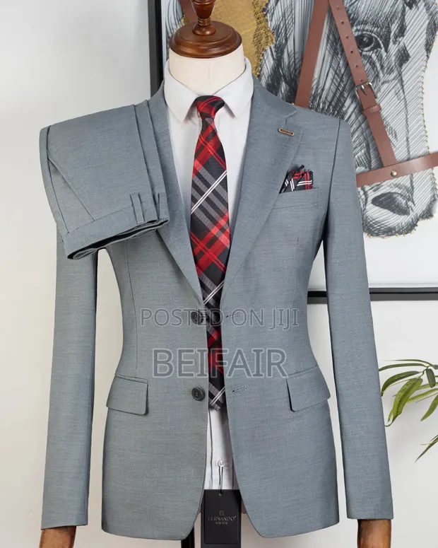 Fernando Light Grey Double Buttons Suit - 1