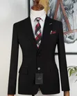 Fernando Double Button Smart Suit - Black - 2