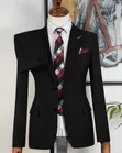 Fernando Double Button Smart Suit - Black - 3