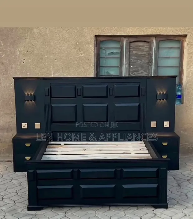 5/6 Bed Black With Bedside - 1