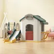Swing Set Playhouse with Slide - 1