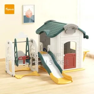 Swing Set Playhouse with Slide