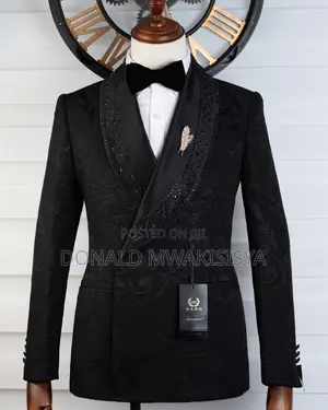 Marco Lorenzo Black Tuxedo Suit - Royal Stone Edition