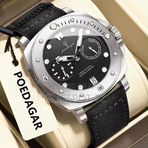 Poedagar Men's Leather Band Watch