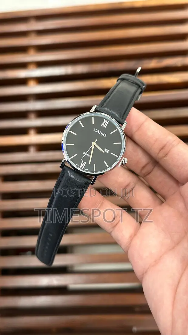 Casio Casual Watch with Genuine Leather Band - 1