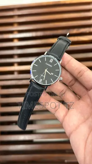 Casio Casual Watch with Genuine Leather Band
