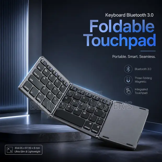 Foldable Bluetooth Keyboard with Touchpad - 1