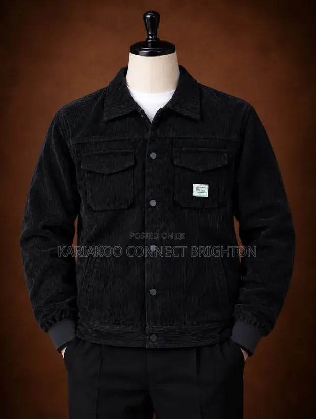 Levi's Black Corduroy Jacket with Flap Pockets - 1