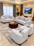 SofaSofa Sofa Set 3-2-1-1 - Kitambaa Nyeupe - 1