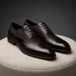 Clarks Black Textured Cap Toe Oxford Shoes - 2