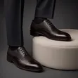 Clarks Black Textured Cap Toe Oxford Shoes - 3