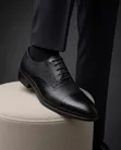 Clarks Black Textured Cap Toe Oxford Shoes - 4