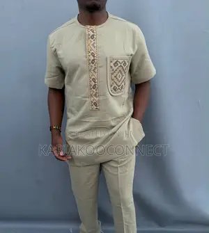Men's Embroidered 2-Piece Set