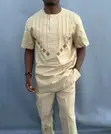 Men's Embroidered 2-Piece Set - 2