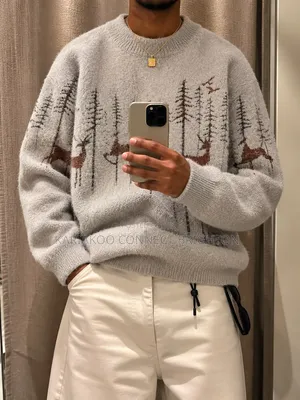 Sweater ya Levi's Grey Forest & Deer yenye Picha