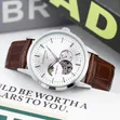 Longines Automatic Watch - Uso Nyeupe, Mkanda Mweusi - 3