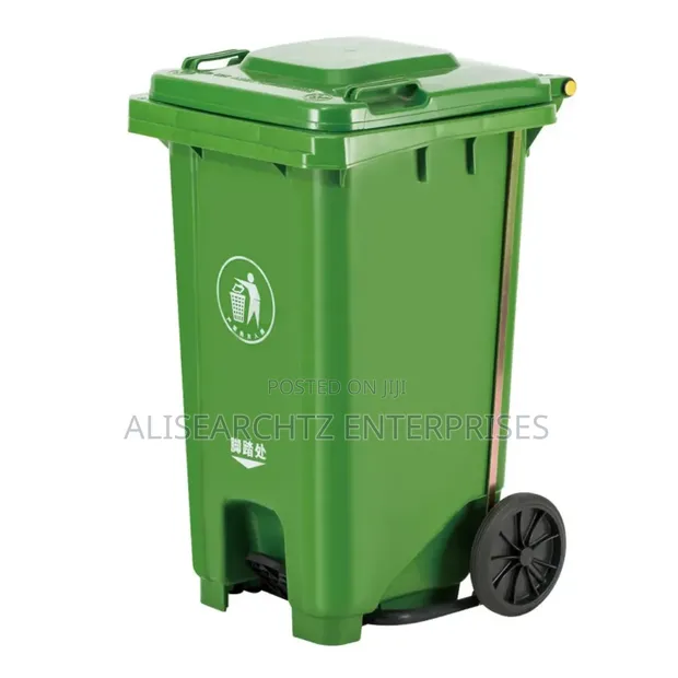 240L Dustbin with 2 Wheels and Metal Pedal - 1