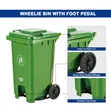240L Dustbin with 2 Wheels and Metal Pedal - 2