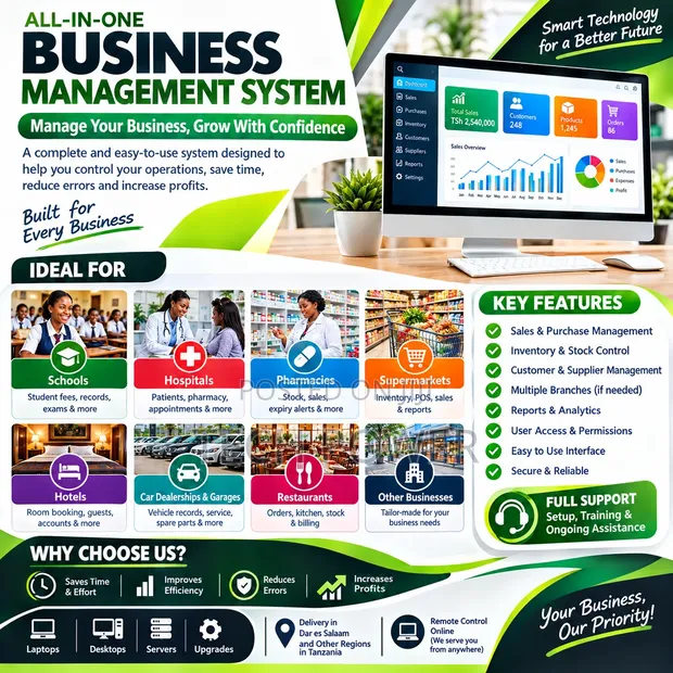Mfumo wa Usimamizi wa Biashara | POS, Stock, Mauzo Software - 1