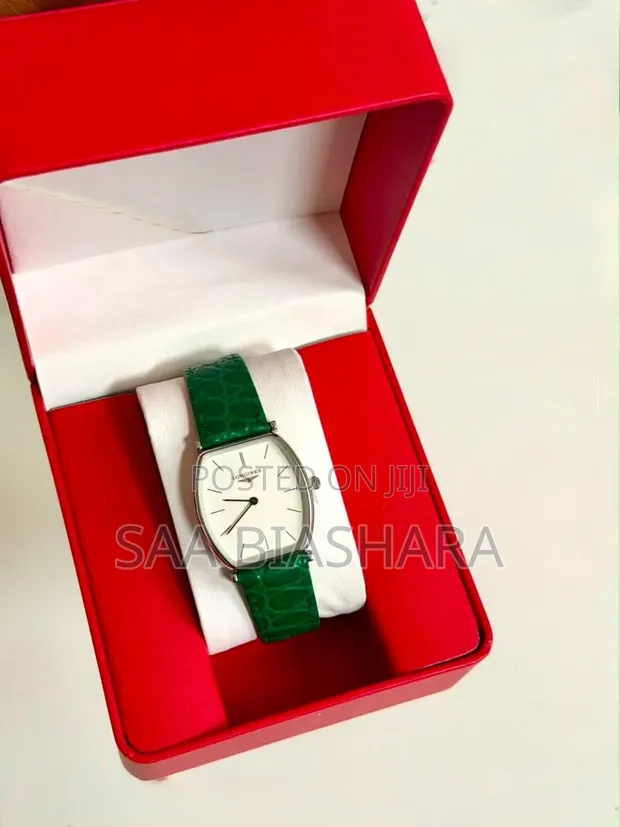 Longines Classic Watch - Kamba Ngozi Kijani, Uso Nyeupe - 1