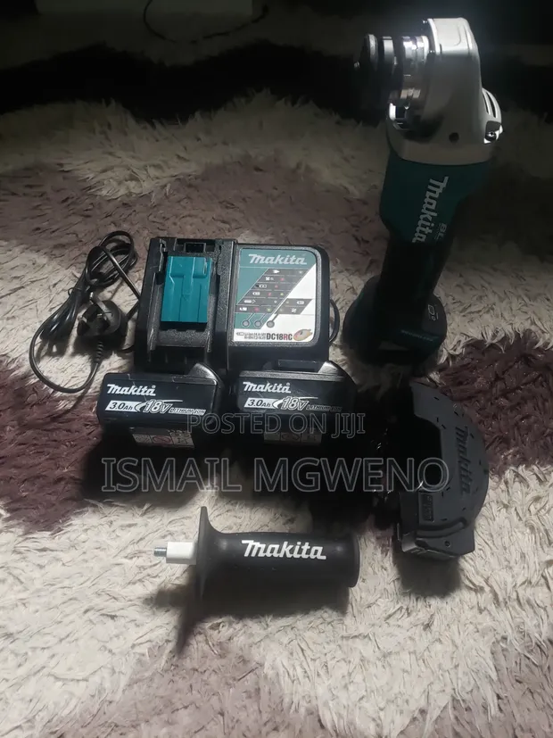 Makita 18V Cordless Angle Grinder + 2 Batteries - 1