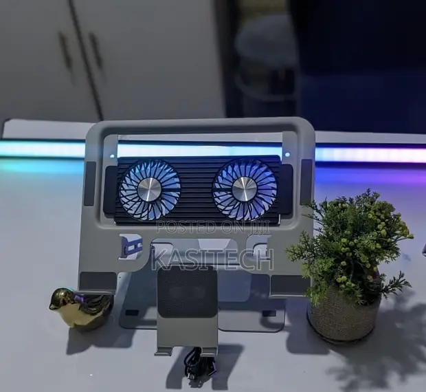 3-in-1 Laptop Stand with Cooling Fans & Phone Holder - 1