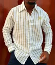 Lee Shati la Mikono Mirefu ya Mistari Nyeupe na Nyeusi kwa Wanaume - 3