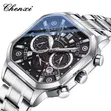 Chenxi Silver Metallic Multi-Function Chronograph Watch - 1