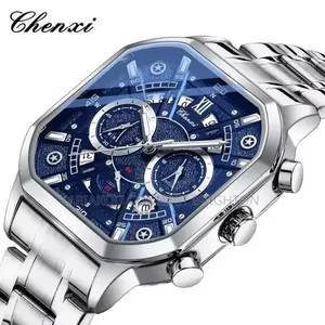 Chenxi Silver Metallic Multi-Function Chronograph Watch