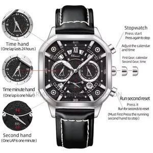 Saa ya CK Nyeusi ya Chuma cha pua na Chronograph