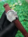 Black Dial Roman Numeral Watch with Leather Strap - 5