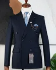 Men's Dark Blue Six-Button Suit - 2
