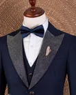 Suti ya Navy Blue yenye Lapel ya Glitter - 3