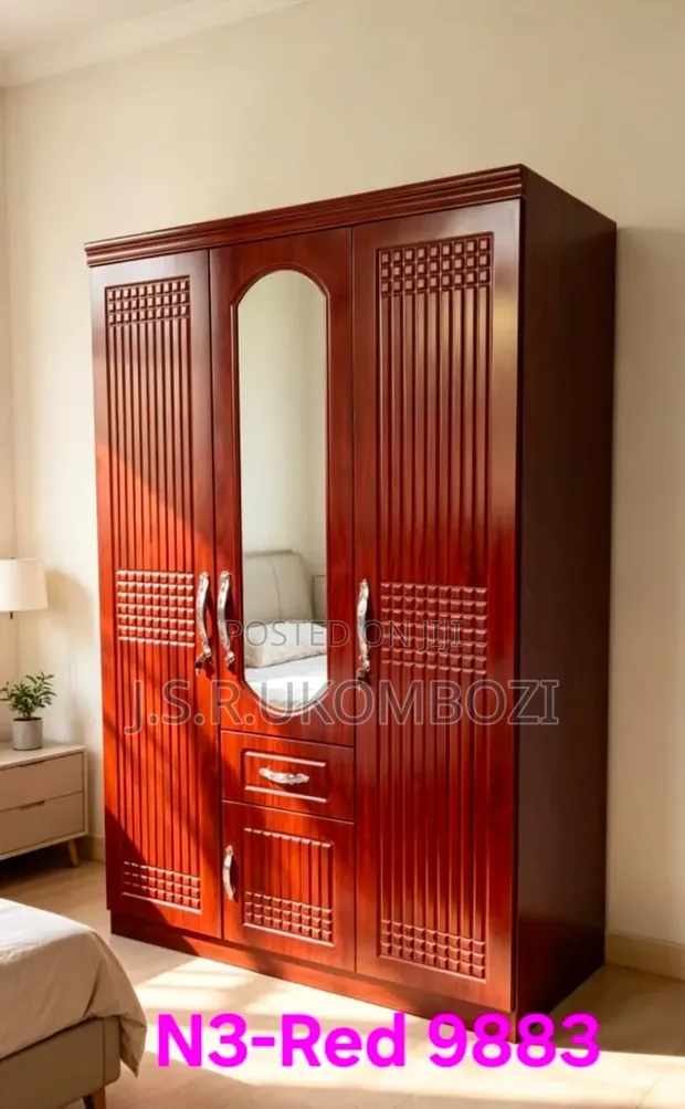 3-Door Wardrobe - White - 1