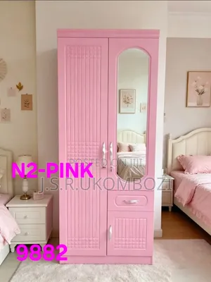 2-Door Wardrobe Model 9882 - Pink