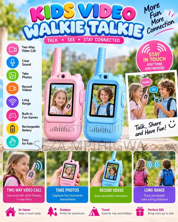 Walkie Talkie za Video za Watoto (Seti ya 2) - Zinazochajiwa - 1