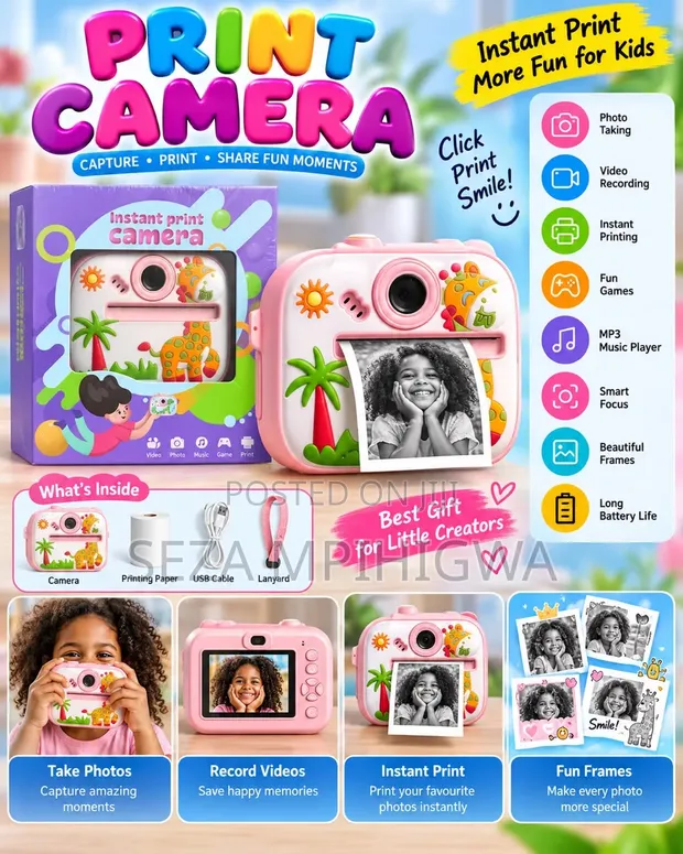 Kamera ya Picha za Papo Hapo kwa Watoto - Picha & Video - 1