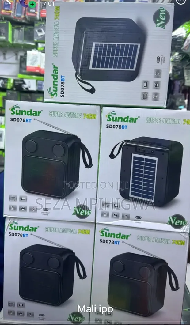 Sundar SD078BT Solar Bluetooth Speaker FM Radio - 1
