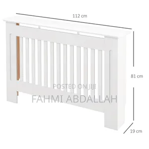 White Vertical-Slatted Radiator Cover / Storage Cabinet