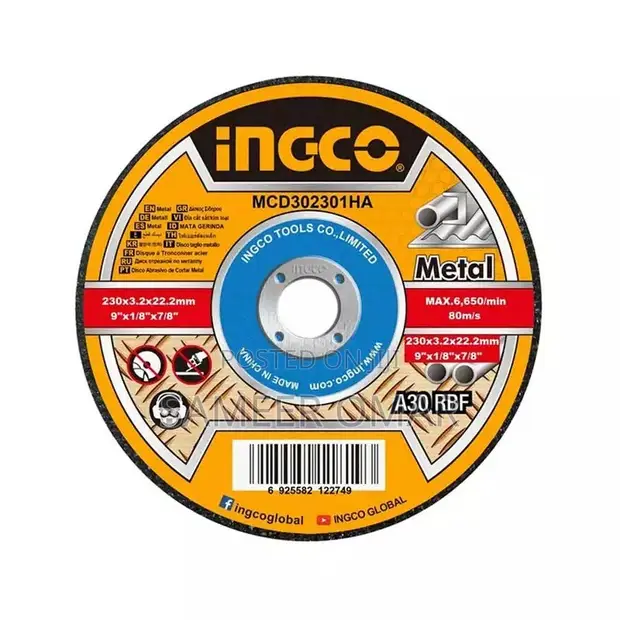 Ingco Abrasive Metal Cutting Disc – 230mm / 9” - 1