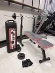 Adjustable Bench with 50KG Weight Set & Free Gloves - 1