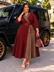 Turkey Rich Aunty Dress - Leopard Combo Edition - 4