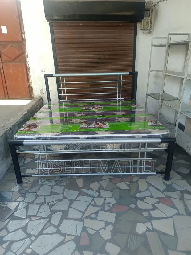 King Size Bed Frame with 8-Inch Mattress - Mbeya Foam - 1