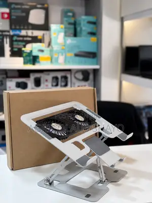 2-in-1 Laptop Stand with RGB Dual Fans + Phone Holder