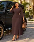Office Pleated Dress - Boss Lady Gold Edition - 1