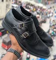 Clarks Black Double-Monk Strap Brogue Shoes - 1