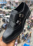 Clarks Black Double-Monk Strap Brogue Shoes - 2