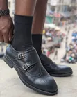 Clarks Black Double-Monk Strap Brogue Shoes - 4