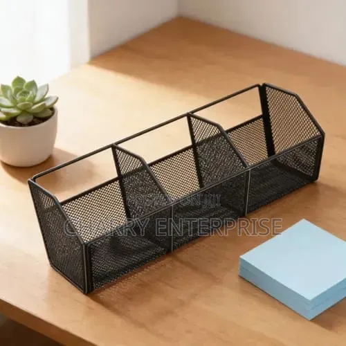 3-Section Mesh Desk or Kitchen Organizer - 1